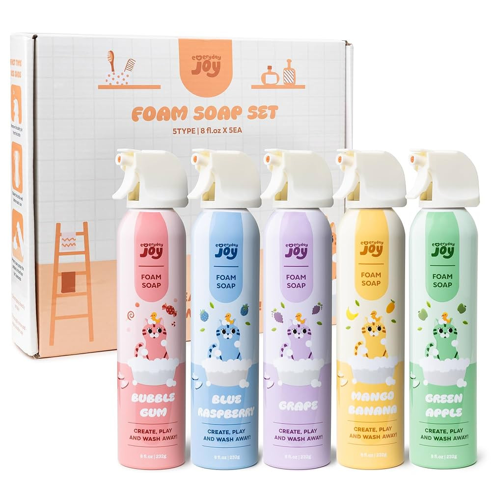 Fluffy Foam Soap for Kids Bath and Hand Washing - Hypoallergenic Fun Colorful Foamy Cleanser for ... | Amazon (US)