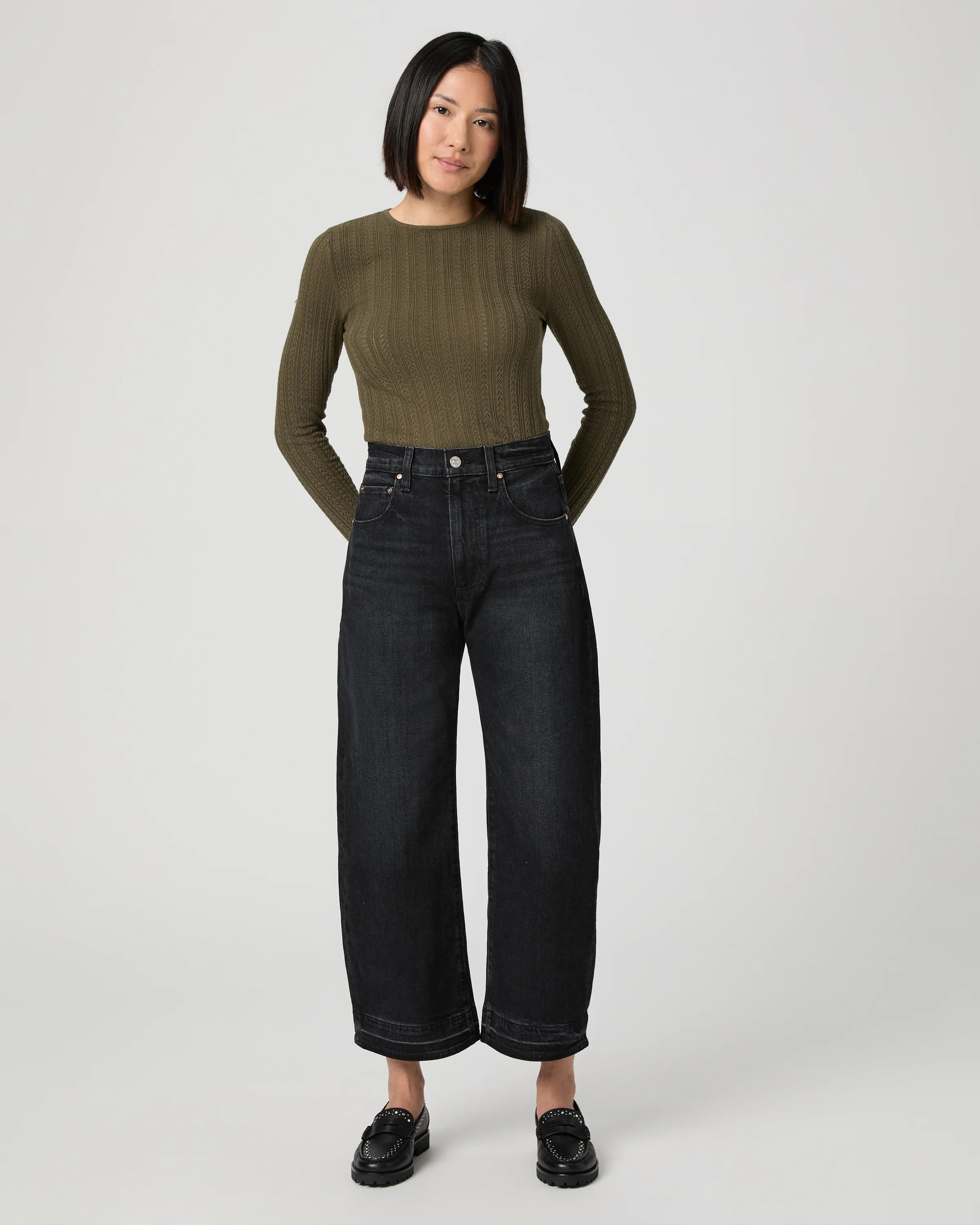 Arellia Ankle Petite Barrel Leg Jean | Paige