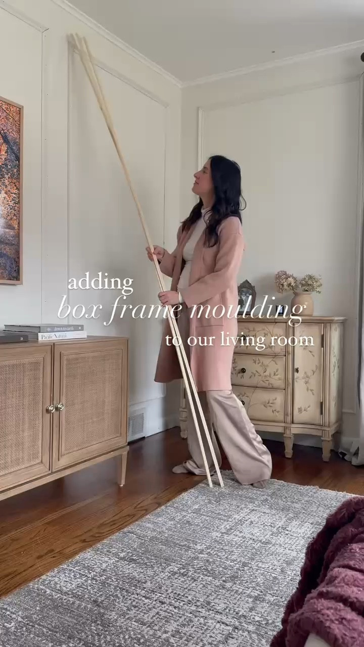 adding custom box frame moulding to our living room 

#LTKHome