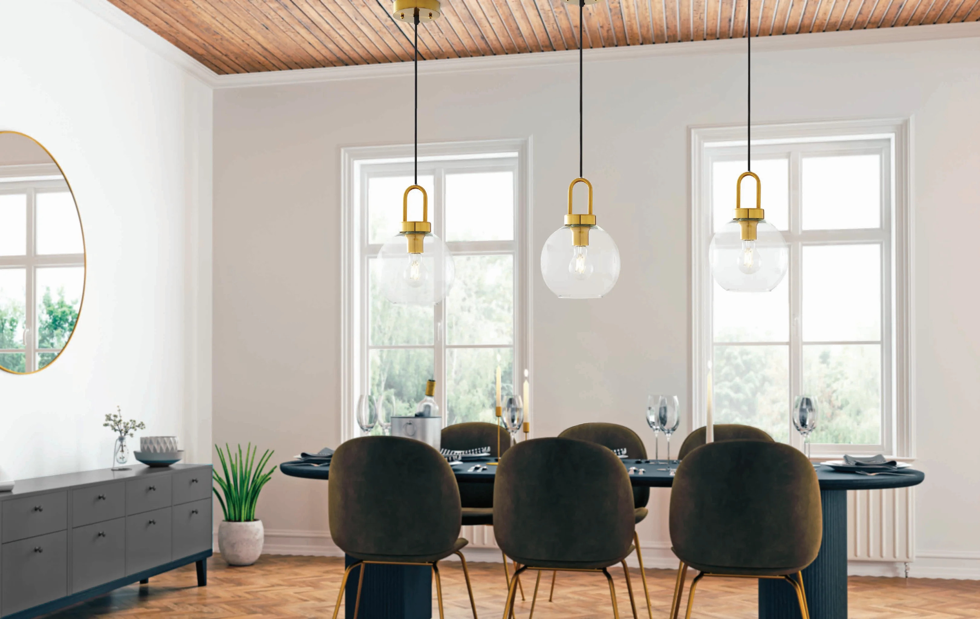 Better Homes & Gardens Globe Pendant Light, Brass Finish | Walmart (US)