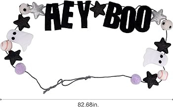 Halloween Garland Mantle or Wall – Hey Boo Black Halloween Banner Mantle - Halloween Garland Ou... | Amazon (US)