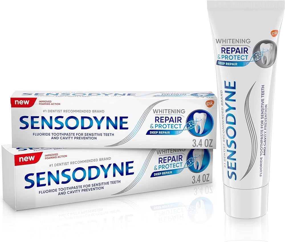 Sensodyne Repair and Protect Whitening Toothpaste, Toothpaste for Sensitive Teeth and Cavity Prev... | Amazon (US)