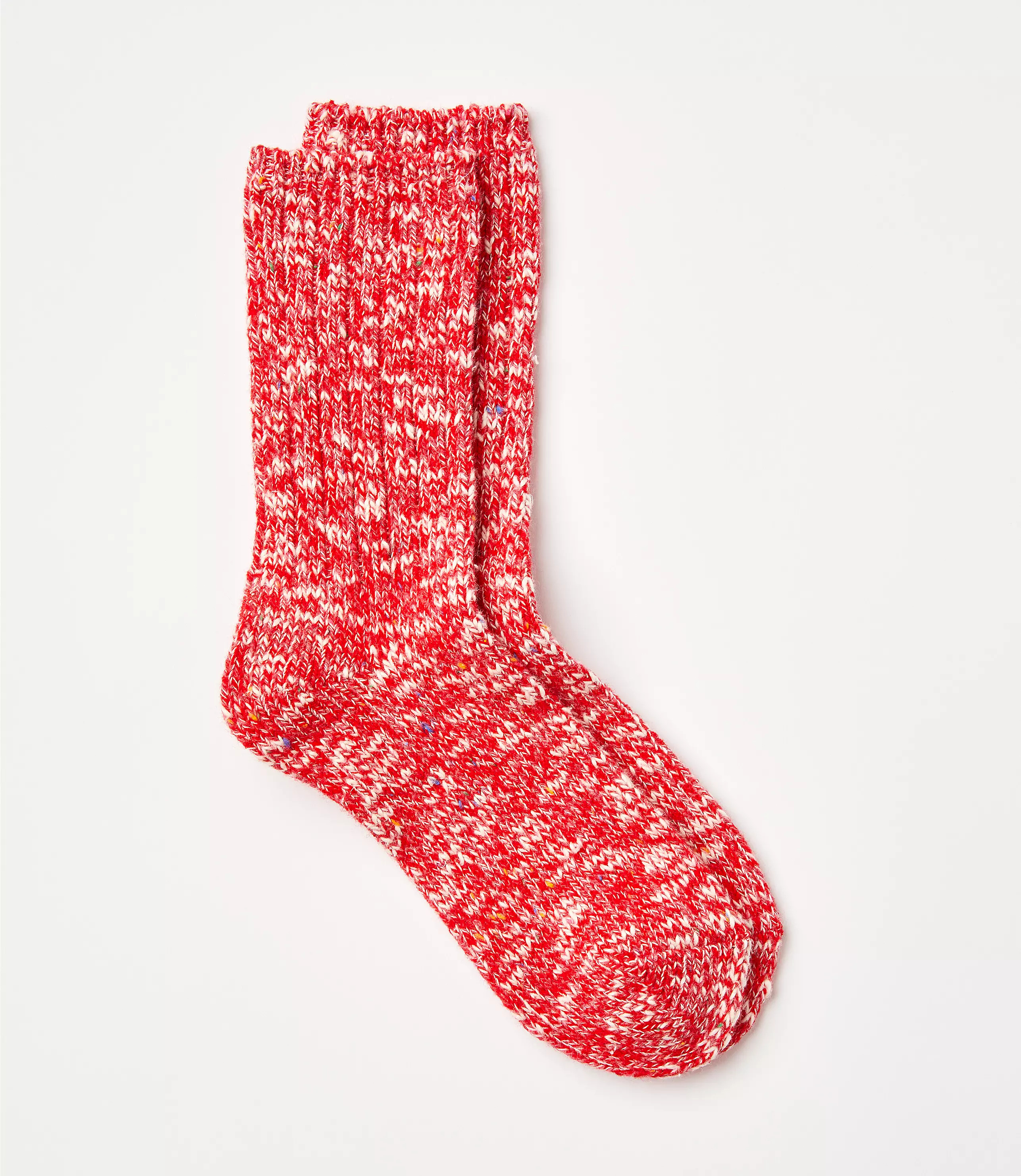 Flecked Ribbed Crew Socks | LOFT