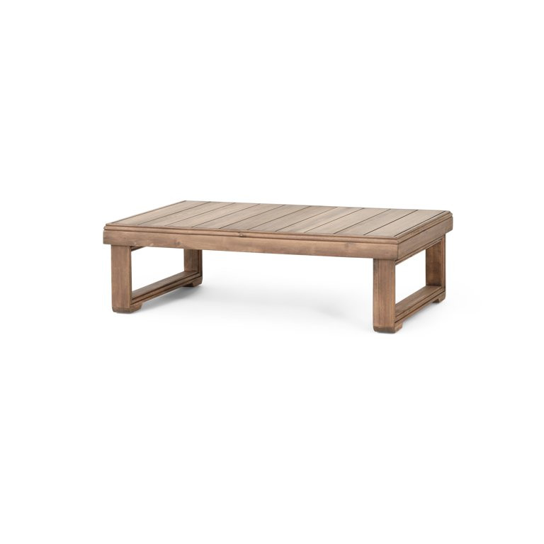 Andrae Outdoor Acacia Wood Rectangular Coffee Table, Brown Wash | Walmart (US)