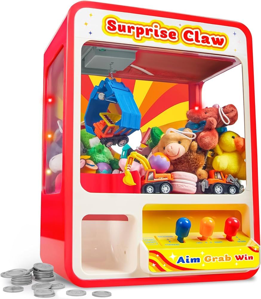 JOYIN Claw Machine Arcade Toy with LED Light & Adjustable Sound, Rechargable Dispenser Toys Mini ... | Amazon (US)