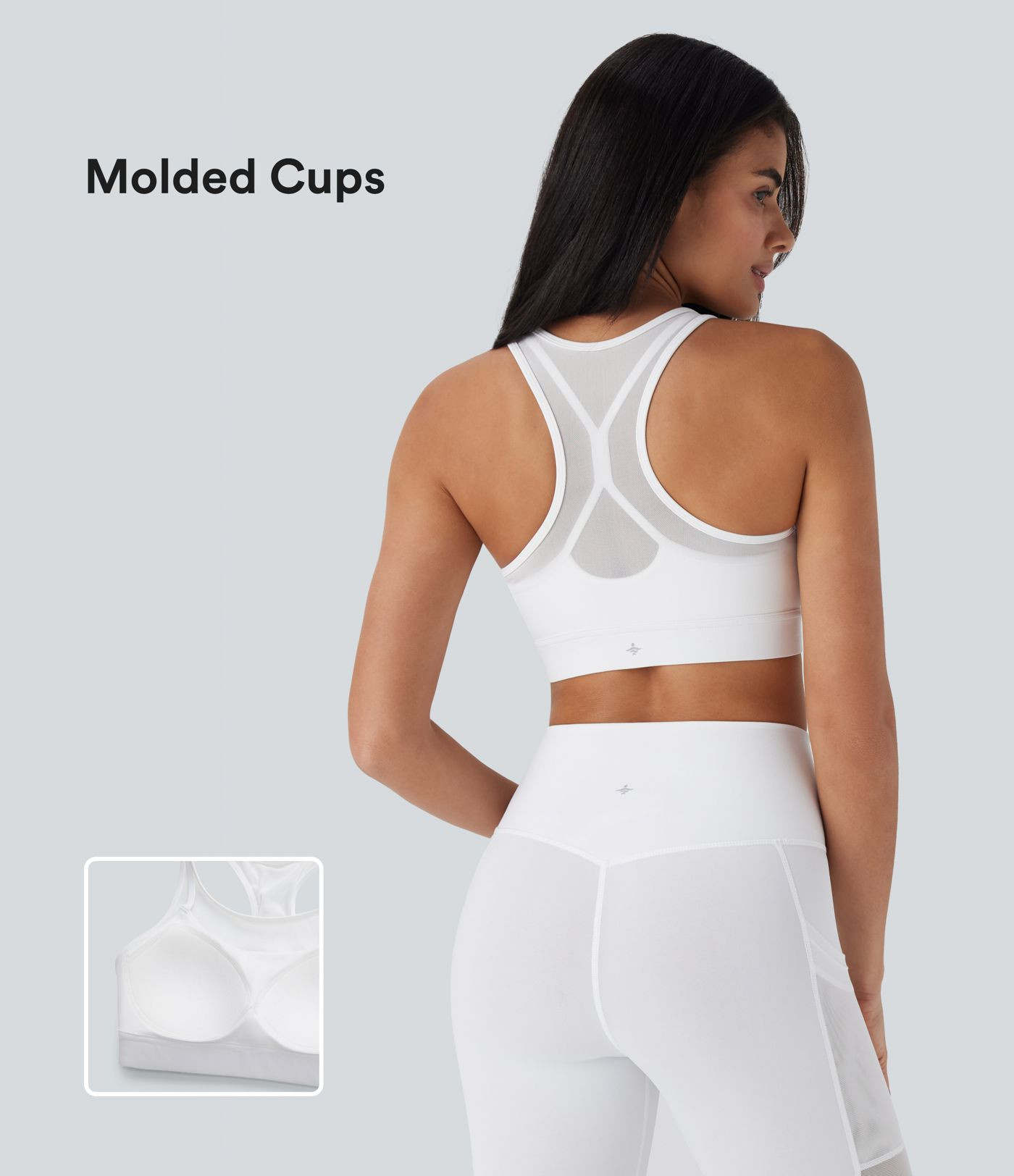 Women’s SpeedWave™ Medium Support Racerback Contrast Mesh Quick Dry Training Sports Bra A-C C... | HALARA