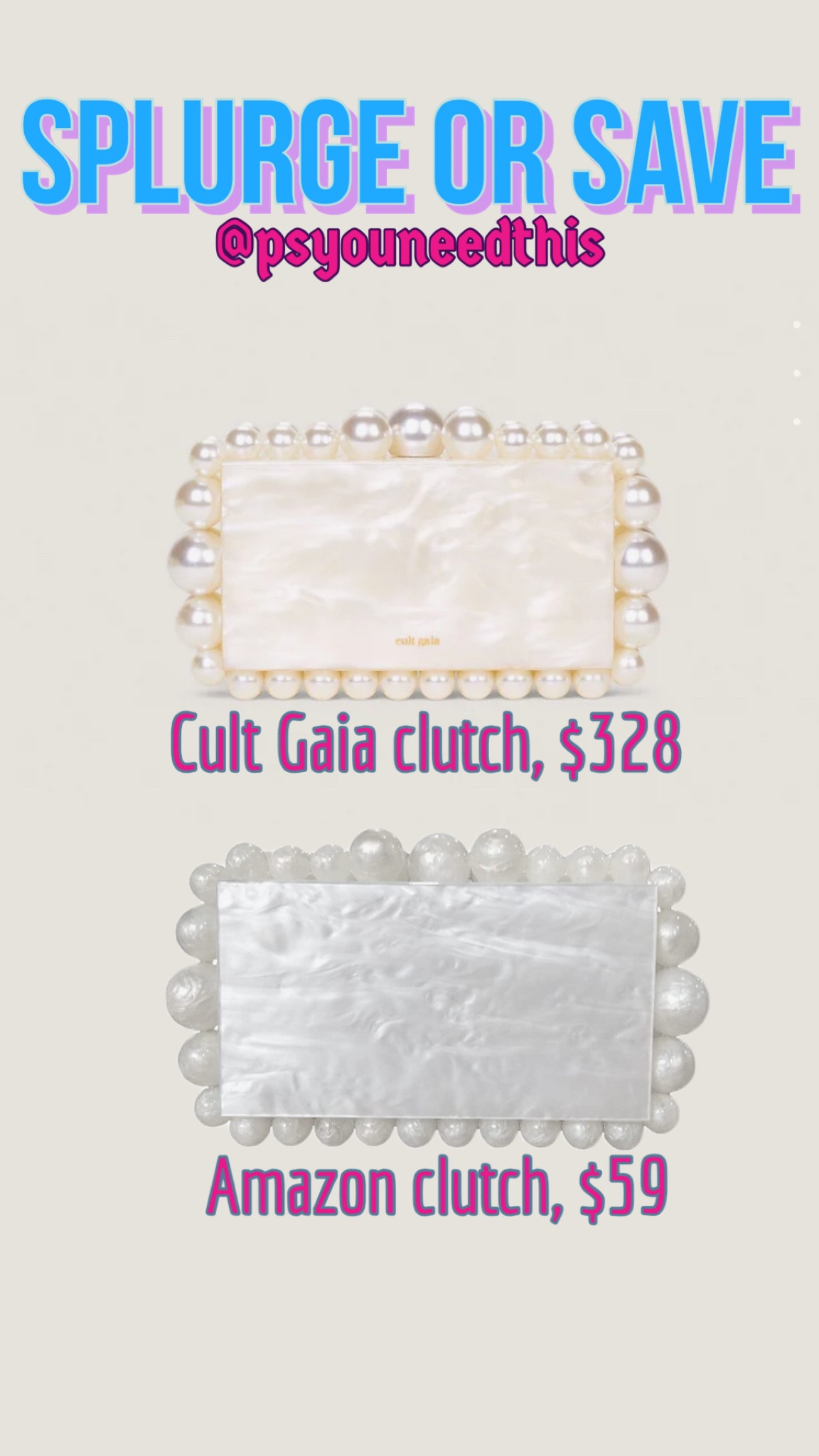 Prettiest pearl clutch on Amazon - a fraction of the cost of Cult Gaia!

#LTKSeasonal #LTKFind #LTKunder100
