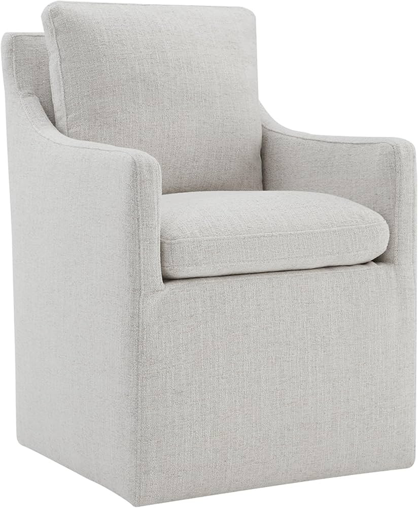 Upholstered Dining Chairs with Casters Modern Accent Armchair with Rollers for Diningroom Bedroom... | Amazon (US)