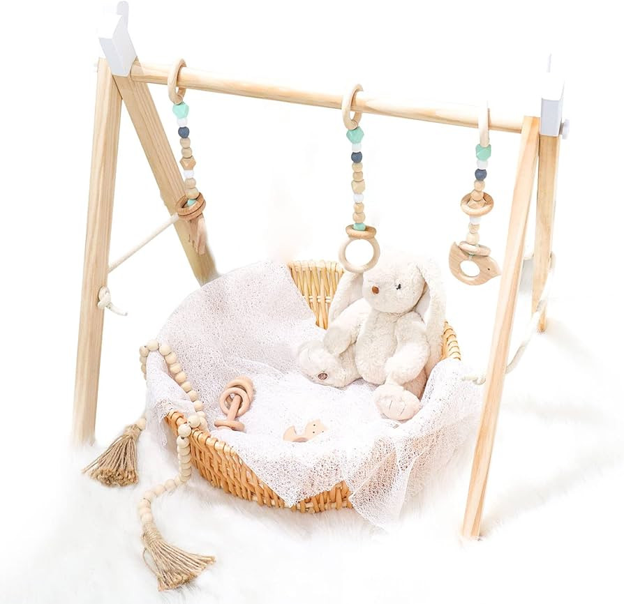 Hooyax Gymnase en bois pliable pour bébé, cadre de gymnase d'activités en bois pour bébé, ba... | Amazon (CA)