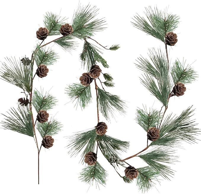 3 Pcs 6 ft Christmas Pine Garland with Pine Cones Green Christmas Decor Artificial Christmas Garl... | Amazon (US)