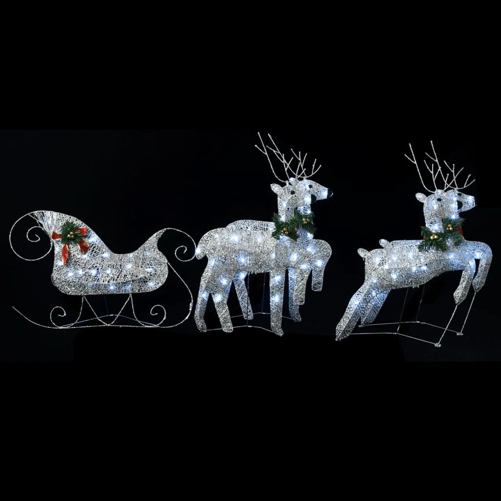 4 Piece Reindeer and Sleigh Christmas Decoration with LEDs Christmas Lighting | Wayfair North America