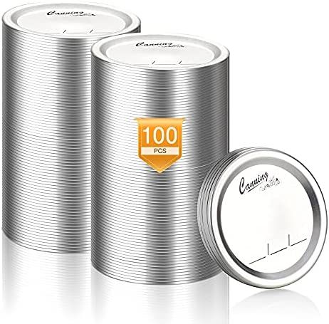 100 Counts Mason Jar Lids Regular Mouth Canning Lids for Kerr & Ball Jar Lids, Split-Type Metal M... | Amazon (US)