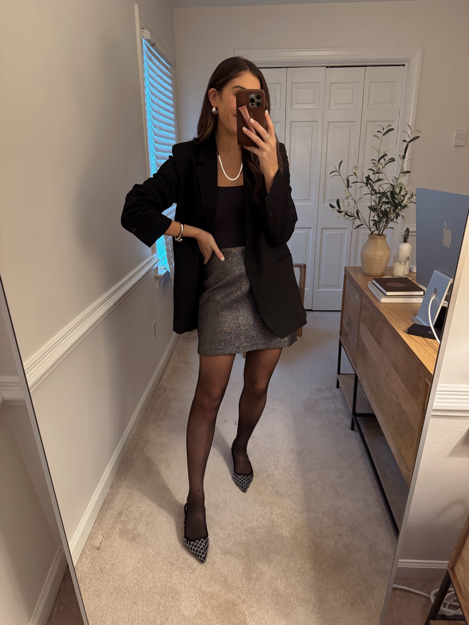 last night’s christmas eve outfit - would work great for a NYE party too 🥂

blazer is h&m but an in-store only find … linked similar 

wearing 6 in skirt. 

#LTKHoliday