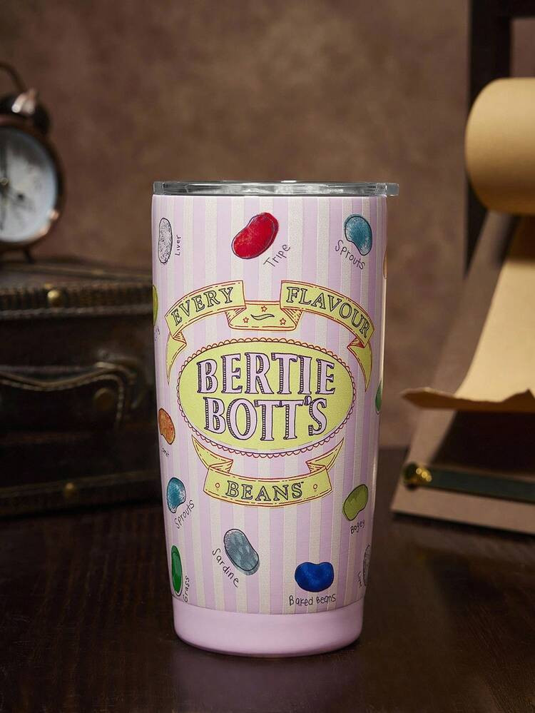 HARRY POTTER X SHEIN 20 Oz / 600 Ml Letter Graphic Stainless Steel Flat Bottom Insulated Cup With Cup Lid, Gift For Friends Christmas,Gift Ideas | SHEIN