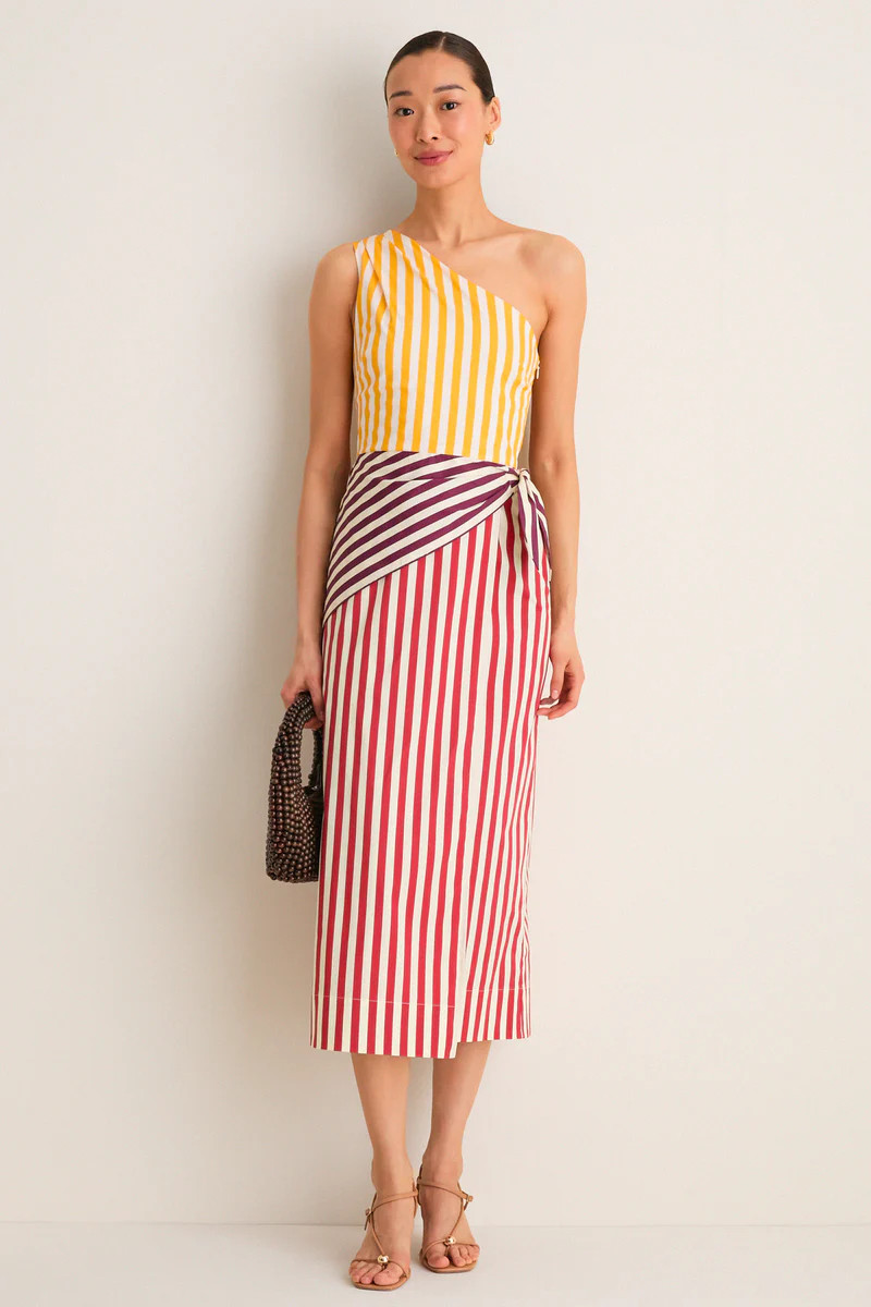 Red Stripe Belem Poplin Midi Dress | Tuckernuck (US)
