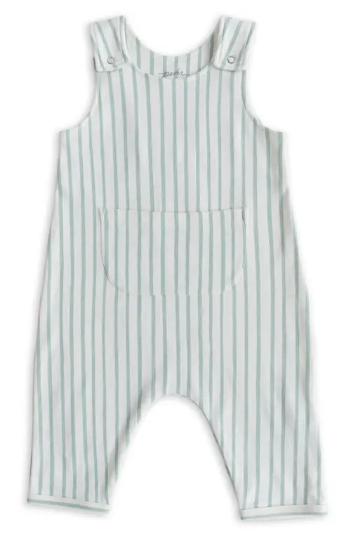 Pehr Stripe Organic Cotton Overalls in Stripes Away Sea at Nordstrom, Size 18-24 M | Nordstrom