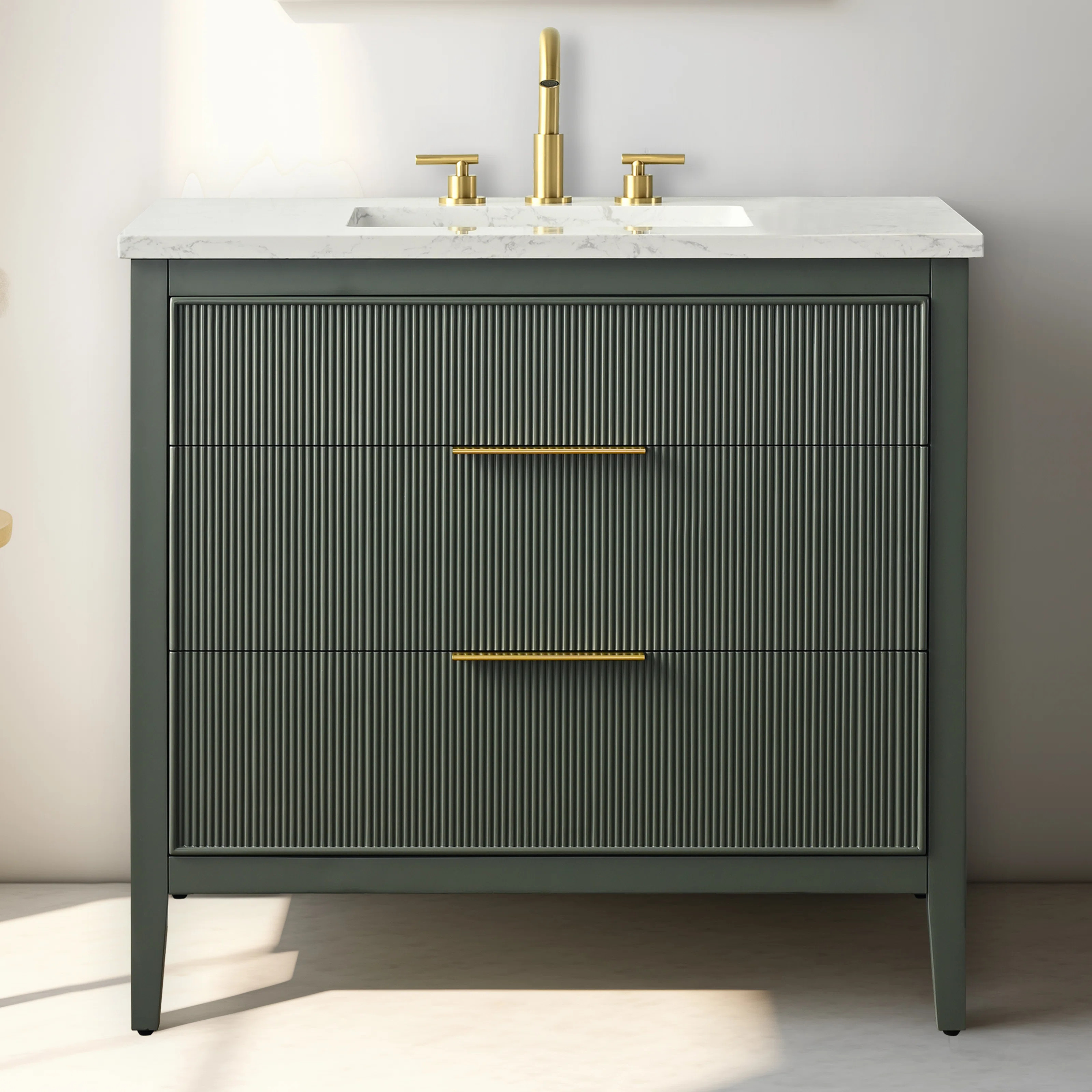 Bilroy 36'' Single Bathroom Vanity with Engineered Stone Top | Wayfair North America