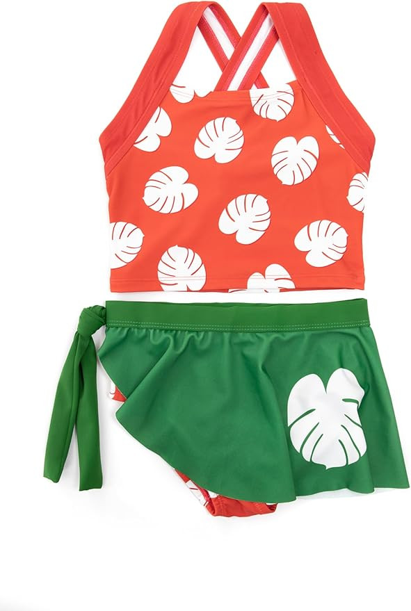 Little Adventures Child Aloha Princess Two-Piece Swimsuits UPF 50 Double-Lined Machine Washable S... | Amazon (US)