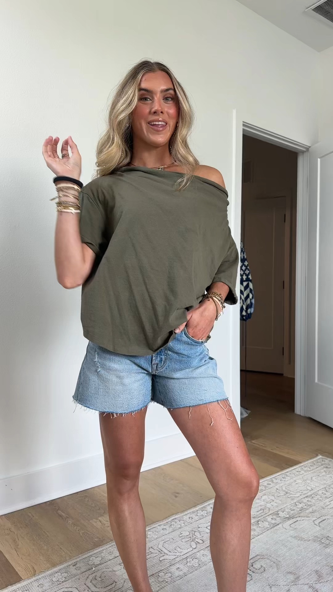 it pays to invest in your closet staples that you’re styling daily 🤭 nothing beats the perfect fit and good quality. this is my go to don’t know what to wear outfit, white tee and denim shorts. 5’4/24/xs. 

#nuuds #nuudstryon #nuudshaul #closetstaples @nuuds

#LTKootd #LTKSeasonal #LTKdayinmylife