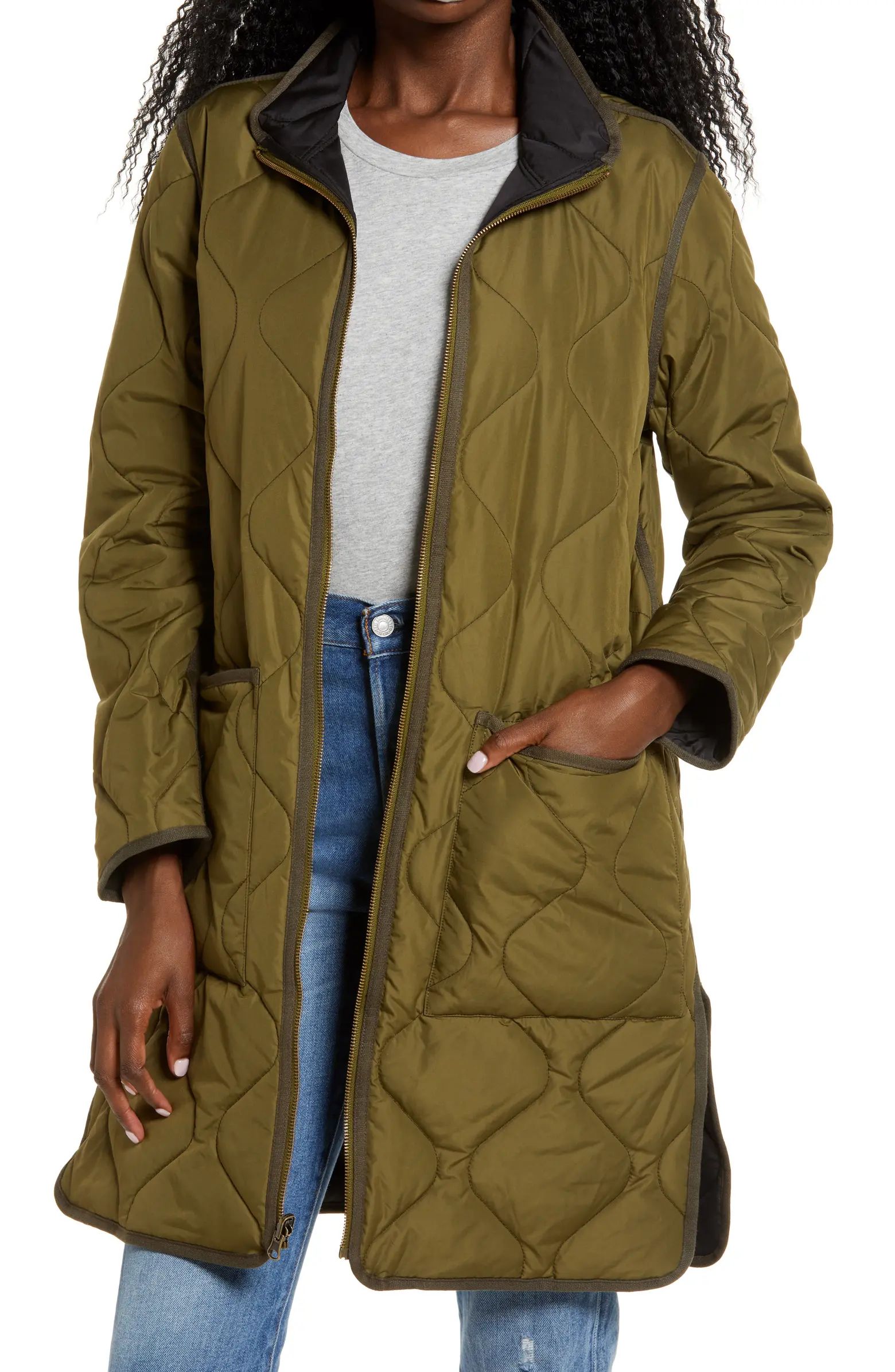 Reversible Quilted Longline Jacket | Nordstrom