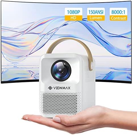 Mini Projector, ViewMax Native 1080P Movie Projector, Outdoor Movie Projector with Keystone Corre... | Amazon (US)