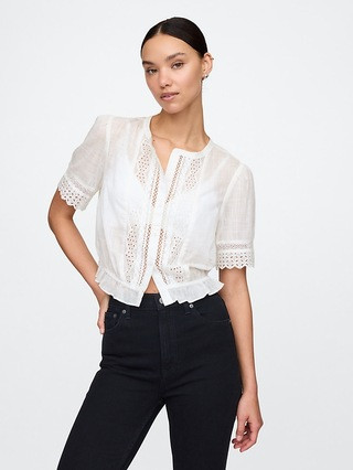 Lace-Trim Shirt | Gap (US)
