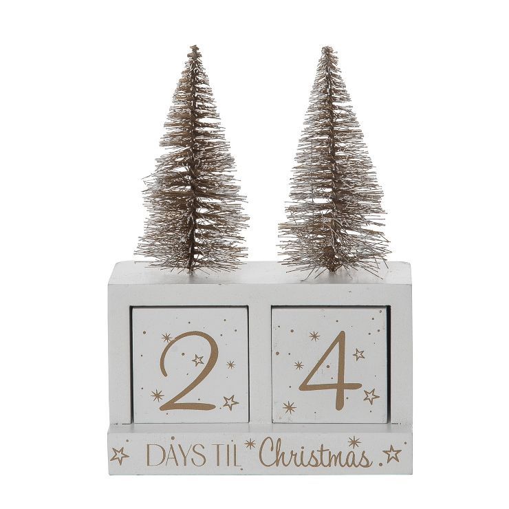 Transpac Wood 6.69 in. Multicolored Christmas Glitz Countdown Set of 3 | Target
