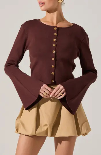 ASTR the Label Nylah Flare Sleeve Cardigan | Nordstrom | Nordstrom