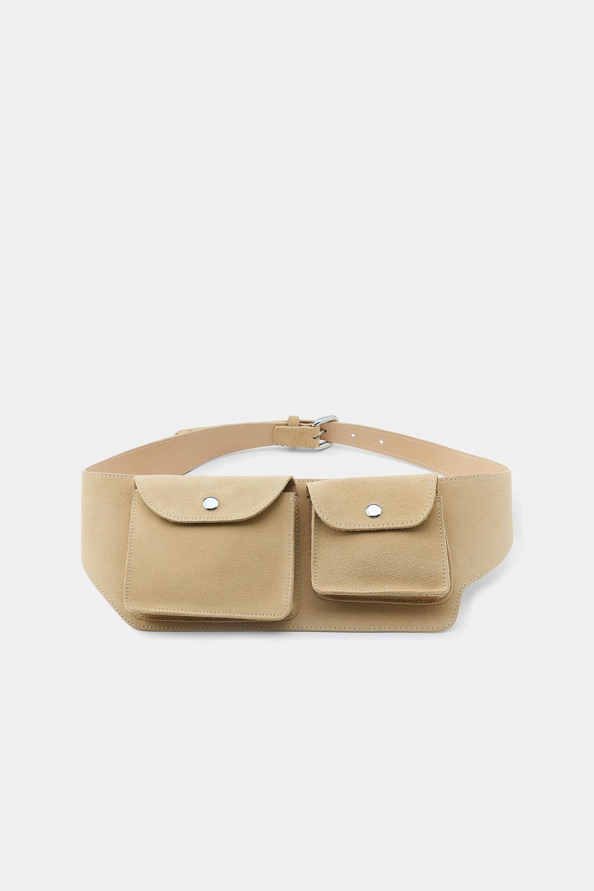100% LEATHER WAIST BELT WITH POCKETS | Zara US