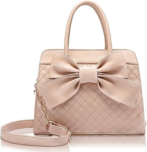 Scarleton Quilted Bow Satchel Handbag for Women, Vegan Leather Crossbody Bag, Shoulder Bag, Tote ... | Amazon (US)