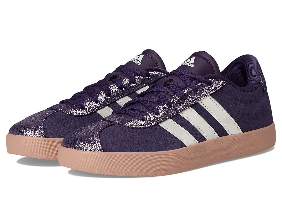 adidas Kids VL Court 3.0 Shoes (Little Kid/Big Kid) Kids Shoes Aurora Plum/Zero Metallic/Pink Gum : 3 Little Kid M, Rubber | Zappos