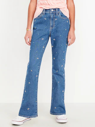 High-Waisted Embroidered Flare-Leg Jeans for Girls | Old Navy (US)