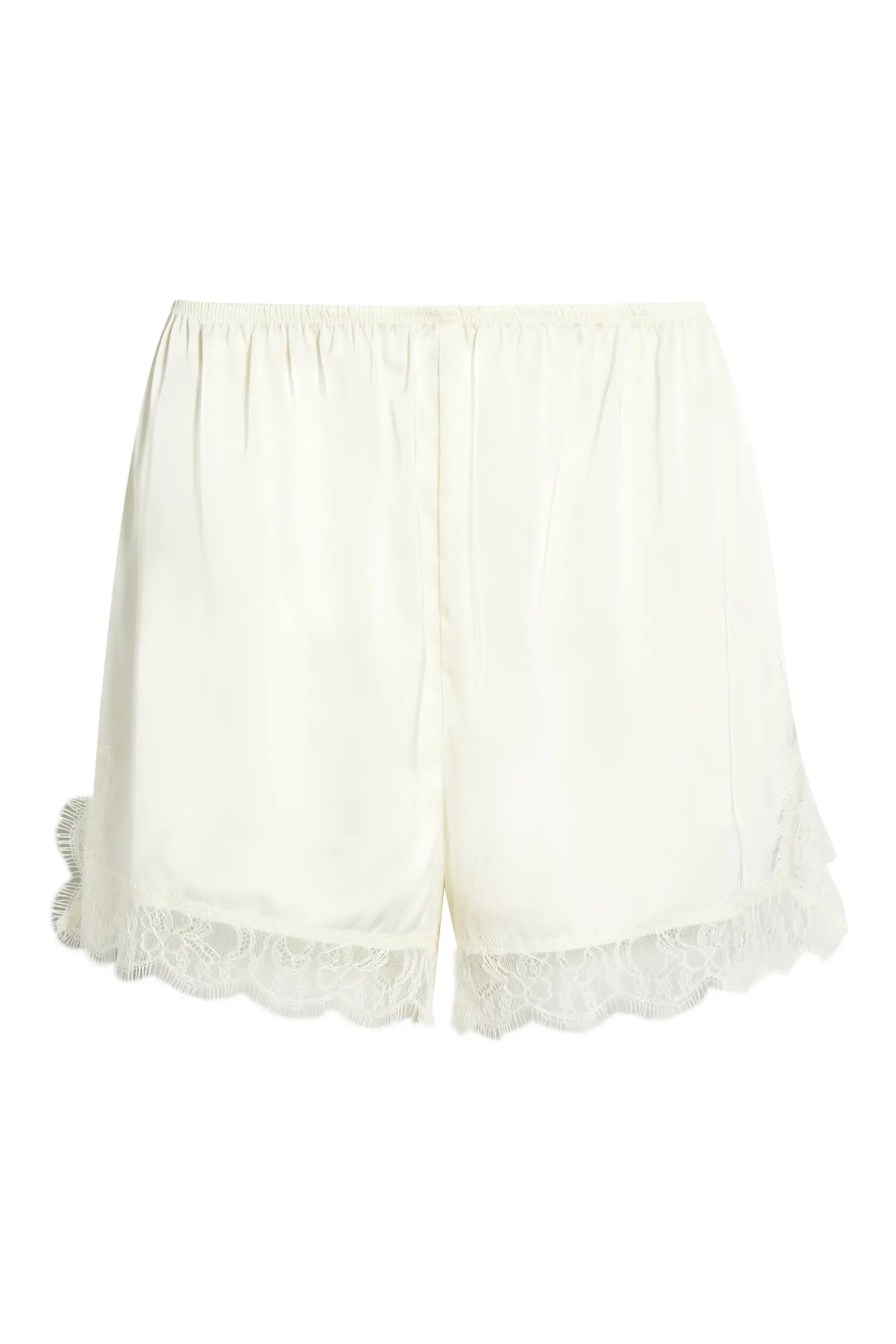Scalloped Lace Trim Satin Tap Shorts (Women) | Nordstrom | Nordstrom