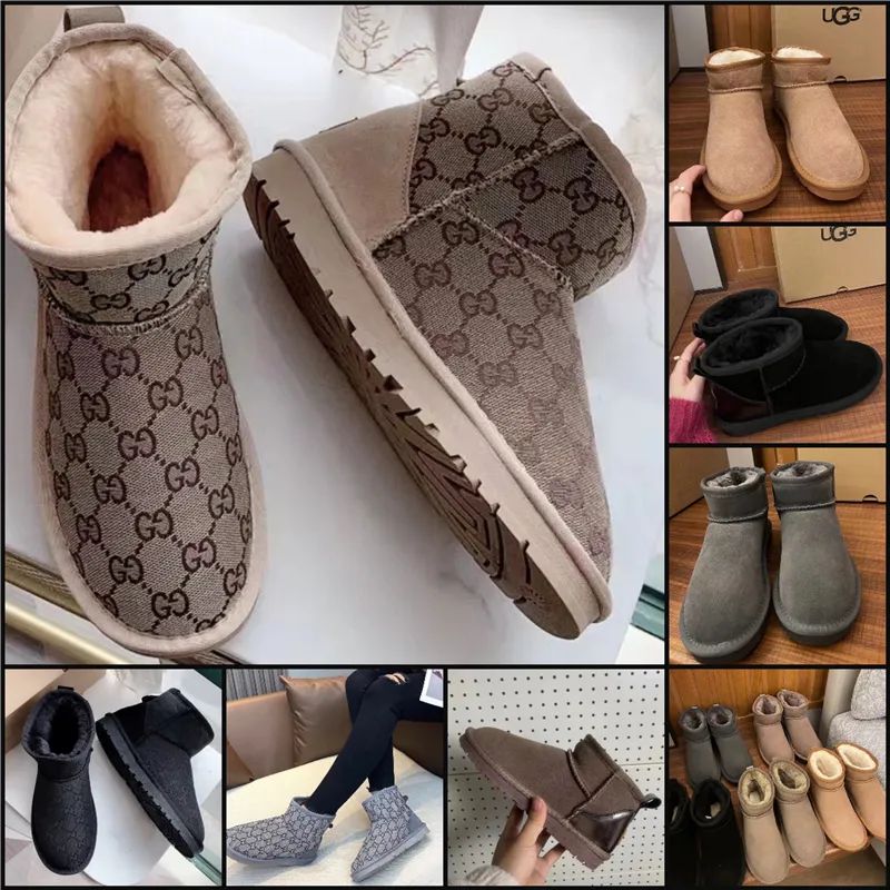 Dupe Gu Cci U GG Women Designer Boots Knee Half Boot Cases Designers Cotton Fabric Thick Heels Sh... | DHGate