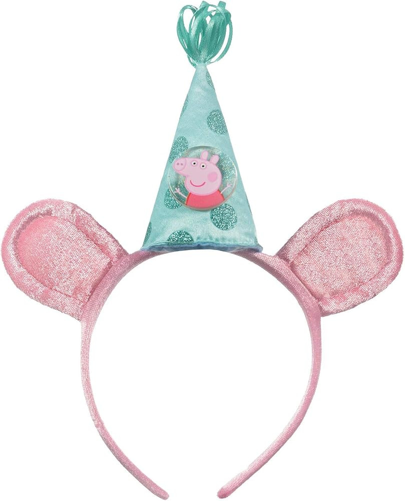 amscan Peppa Pig Confetti Party Deluxe Headband, 6 1/2" x 8 1/2", 1Ct. Party Supplies, Hat, Pink,... | Amazon (US)