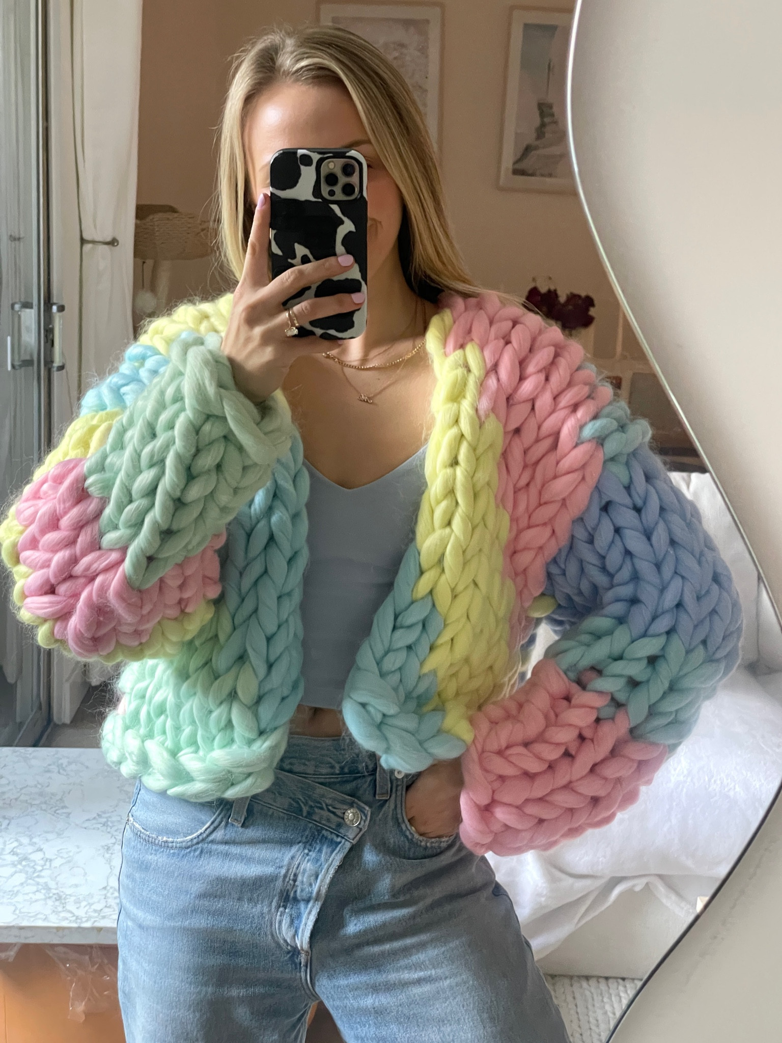 OBSESSED 🤩 #crochet #cardigan #etsyfind #ootd #outfitoftheday #agolde 

#LTKstyletip #LTKSpringSale