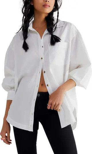 Happy Hour Oversize Poplin Button-Up Shirt | Nordstrom