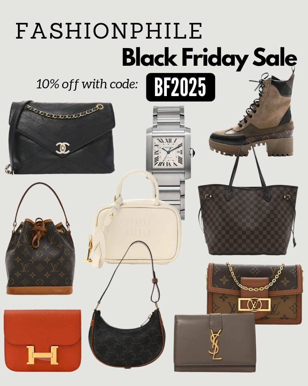 Black Friday started early over at Fashionphile! Get 10% off pre-loved designer pieces with code BF2025 

#LTKCyberWeek #LTKSaleAlert #LTKGiftGuide