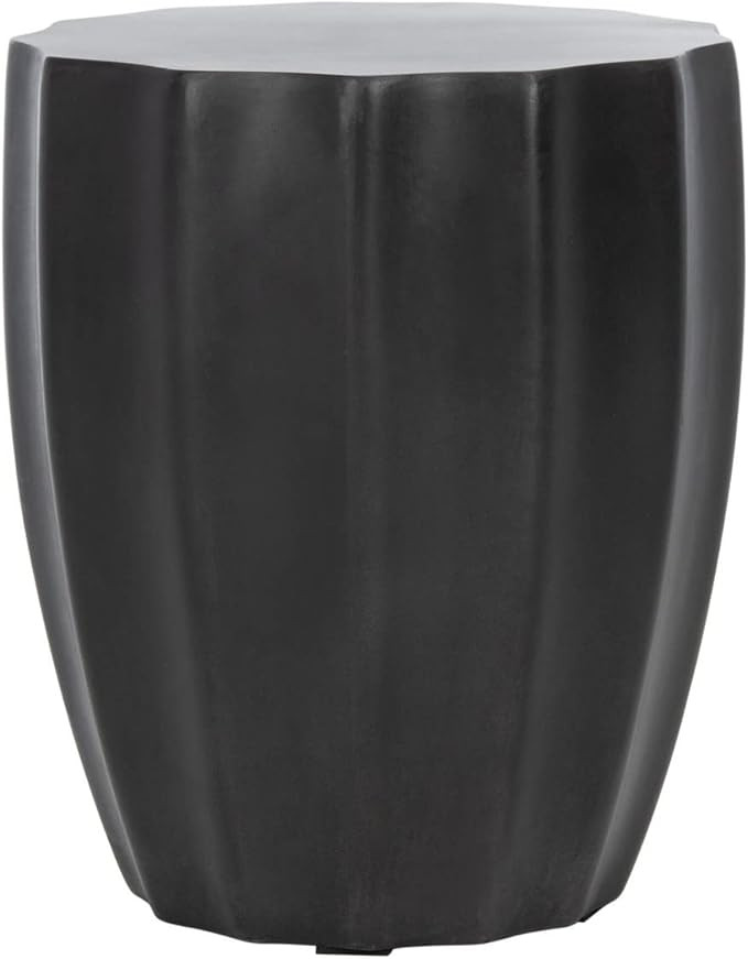Safavieh VNN1010C Outdoor Jaslyn Black Modern Concrete Round Accent End Table | Amazon (US)