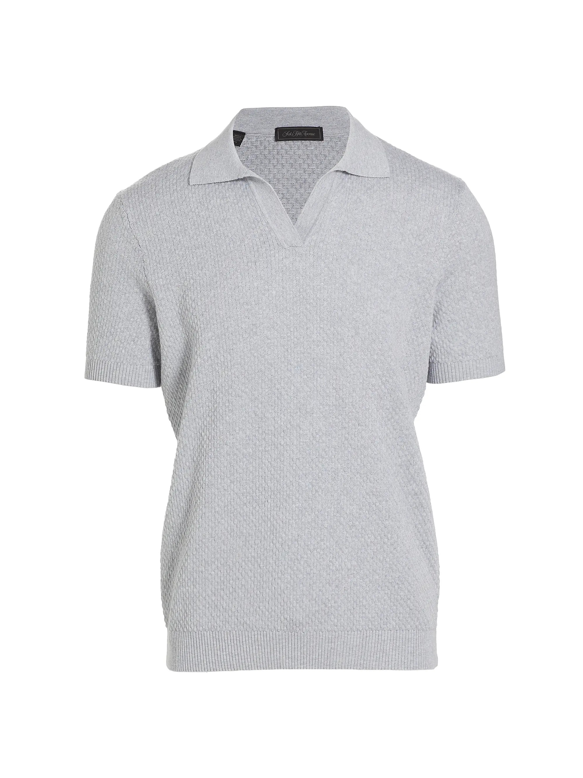 Shop Saks Fifth Avenue COLLECTION Bubble Dot Cotton Knit Polo Shirt | Saks Fifth Avenue | Saks Fifth Avenue