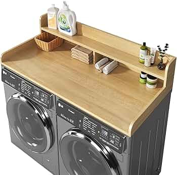 2-Tier Washer and Dryer Countertop with 2.75" H Guard,54" W x 27.5" D Laundry Countertop Cover wi... | Amazon (US)