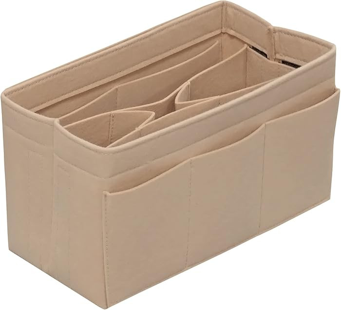 Purse Organizer Insert - Felt Bag Organizer for Tote Purse Bag with 14 Pockets - Beige Medium | Amazon (US)