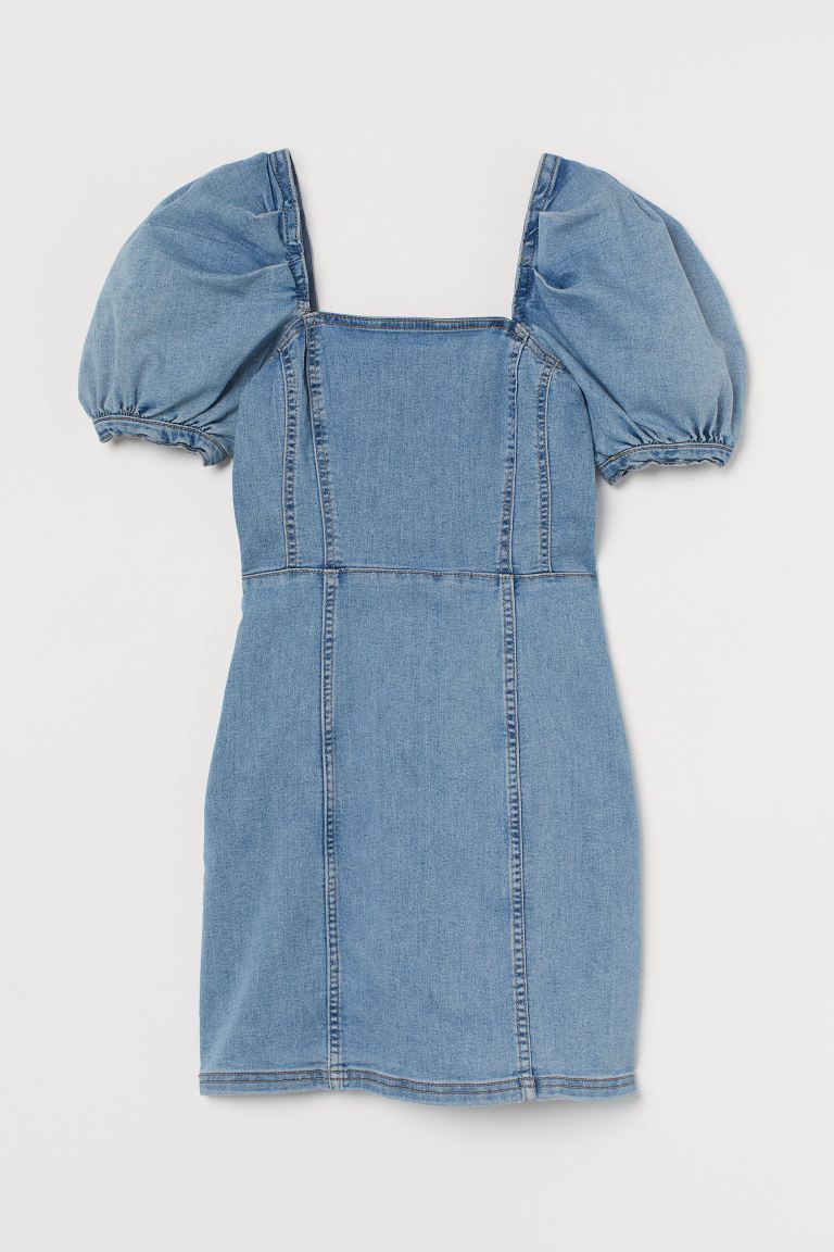 Puff-sleeved Denim Dress | H&M (US)