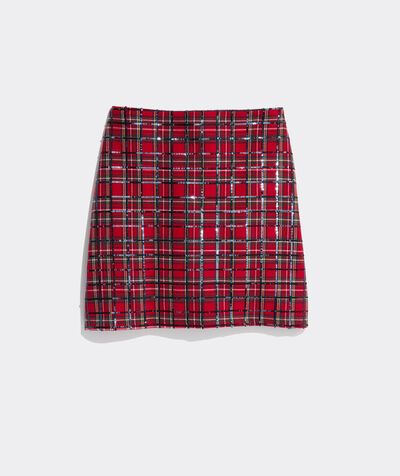 Holiday Plaid Sequin Skirt | vineyard vines