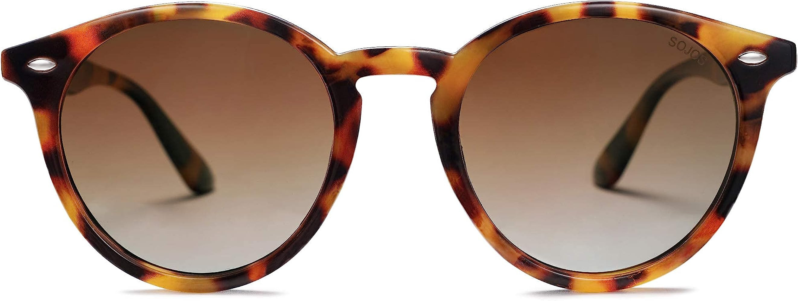SOJOS Retro Round Polarized Sunglasses for Women Men Classic Vintage Sunnies SJ2069 | Amazon (US)