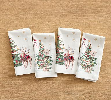 Enchanted Forest Cotton Twill Napkins - Set of 4 | Pottery Barn (US)