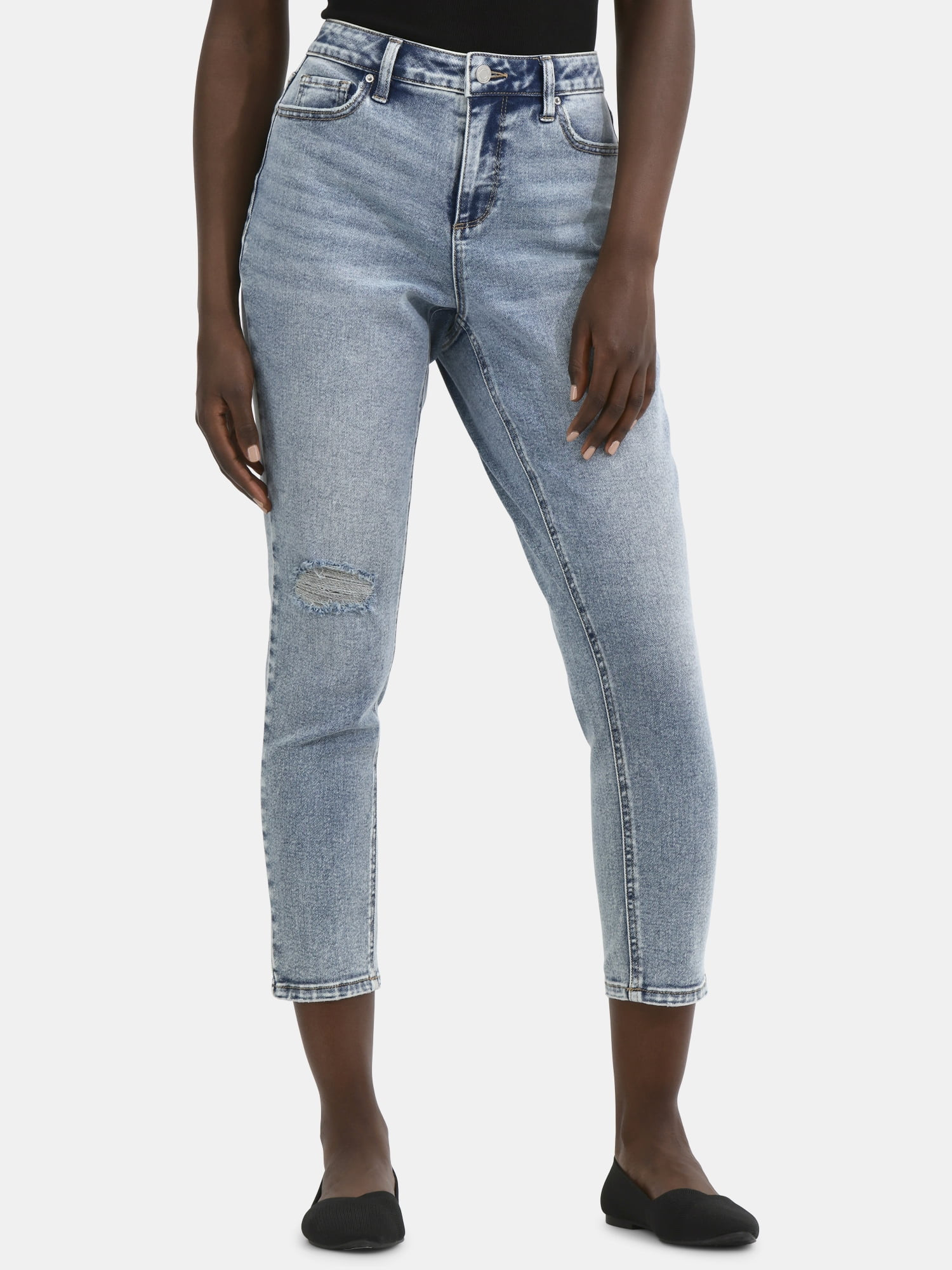 Time and Tru Women's High Rise Mom Jeans, 27" Inseam, Sizes 0-20 | Walmart (US)