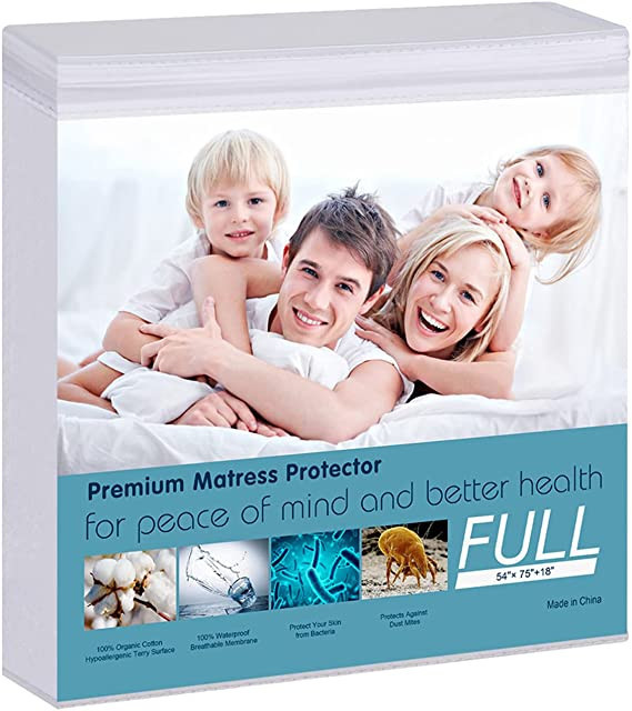 Waterproof Mattress Pad Protector 100% Organic Cotton Hypoallergenic Breathable Mattress Pad Cove... | Amazon (US)