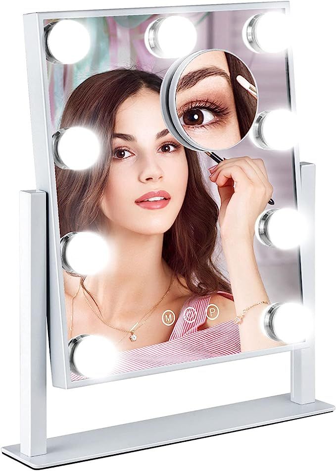 DASLAVA Vanity Mirror with Lights LED Lighted Makeup Mirror Hollywood Mirror with 9Bulbs Dimmable... | Amazon (US)