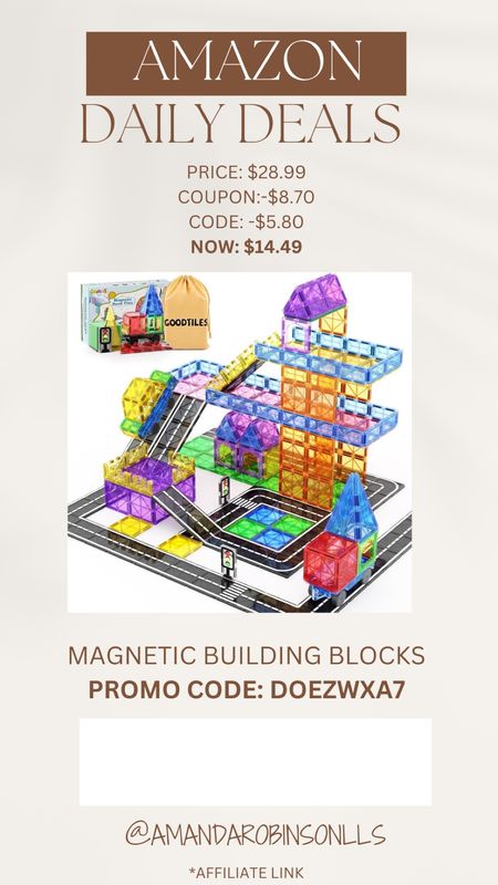 Amazon Daily Deals
Magnetic building blocks 

#LTKSaleAlert #LTKKids